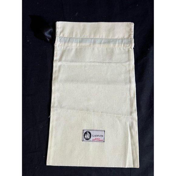Lanvin Drawstring Dustbag Ivory 100% Cotton 13.5" X 7.5'' - Picture 3 of 7